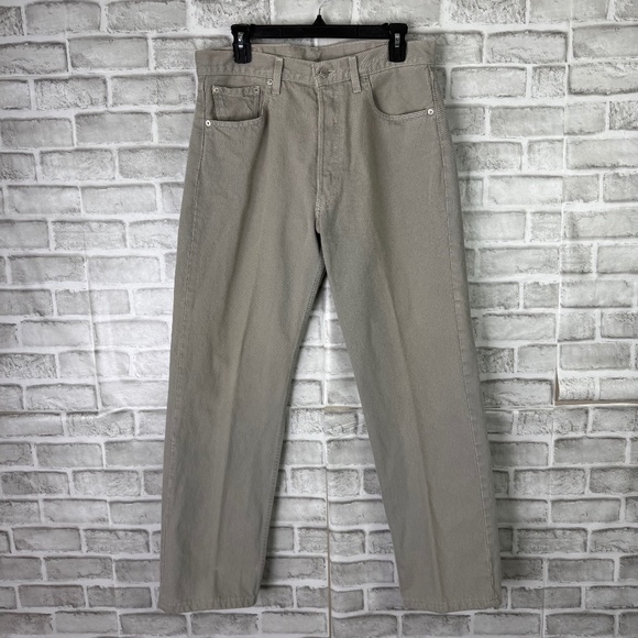 Levis Strauss 501 XX VTG 90s Light Gray Denim Button Fly Jeans Mens 34 x 34 - Picture 1 of 10